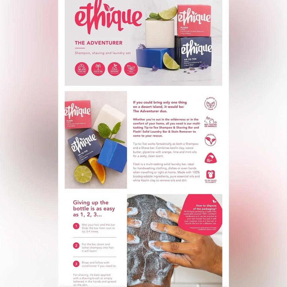Ethnique Tip-To-Toe Shampoo & shaving bar New